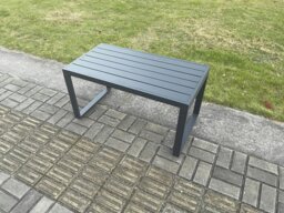 Rackhams Aluminium Outdoor Garden Furniture Set Patio Lounge Sofa with Oblong Coffee Table 2 Armchairs Set Dark Grey - thumbnail 4