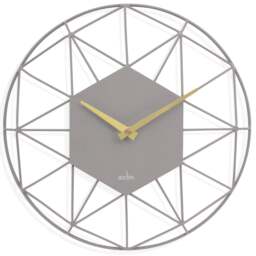 Rackhams Alva Wall Clock Quartz Metal Geometric Wire Frame Open Dial 30cm - Owl Grey - thumbnail 1