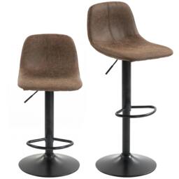 Rackhams Bar Stools Set of 2, Modern Swivel Barstools for Dining Room - Grey - thumbnail 3