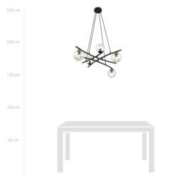 Rackhams ESSA Pendant lamp 5 x E14 Black with Transparent Shade - thumbnail 5