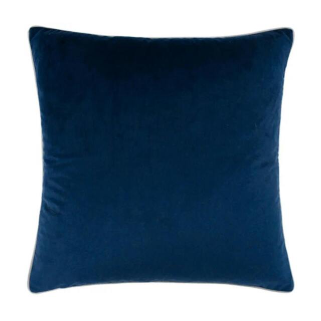 Rackhams Meridian Velvet Cushion Cover - Navy/Silver - 45cm x 45cm - Navy/Silver - 100% Polyester - image 1