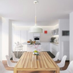 Rackhams Taylor Hand Made pendant Lamp In Black With Natural Wood Detail Scandi Style - thumbnail 1