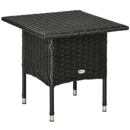 Rackhams PE Rattan Outdoor Coffee Table, Easy Match Rattan Side Table, Black - Black - thumbnail 2