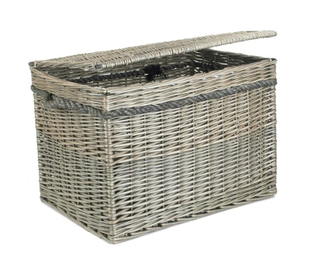 Rackhams 58cm Antique Wash Wicker Storage Basket - image 1