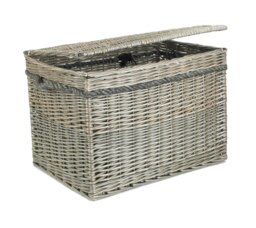 Rackhams 58cm Antique Wash Wicker Storage Basket