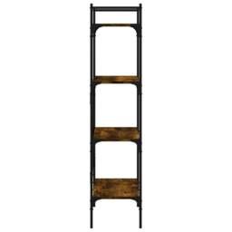 Rackhams Bookcase 4-Tier Smoked Oak 56x31.5x138.5 cm Engineered Wood - Brown - Engineered wood, steel - thumbnail 5