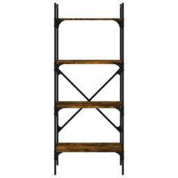Rackhams Bookcase 4-Tier Smoked Oak 56x31.5x138.5 cm Engineered Wood - Brown - Engineered wood, steel - thumbnail 4