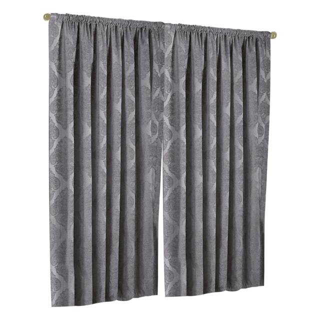 Rackhams Winchester Pencil Pleat Curtains - Silver - 66x72 (168x183cm) - Silver - 100% Polyester