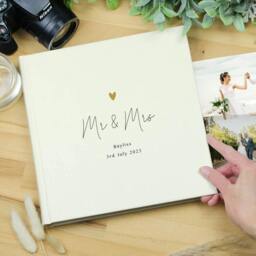Rackhams Personalised Gold Heart Couples Square Photo Album - h22.5 x w22.5 x d3cm - thumbnail 4