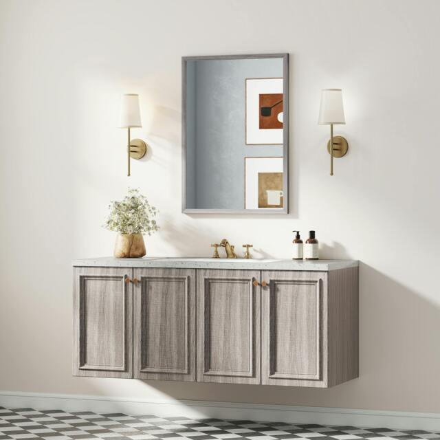 Rackhams 50 x 70 cm Wall Bathroom Mirror, Vanity Mirror, Grey - image 1