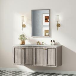 Rackhams 50 x 70 cm Wall Bathroom Mirror, Vanity Mirror, Grey - thumbnail 1