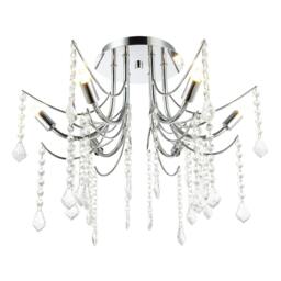 Rackhams Elegant Semi Flush Chandelier Ceiling Light Fitting in Polished Chrome - thumbnail 4