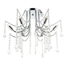 Rackhams Elegant Semi Flush Chandelier Ceiling Light Fitting in Polished Chrome - thumbnail 3