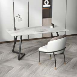 Rackhams Sierra Office Desk, Sintered Stone - Black - 180 x 90cm - Black - thumbnail 4