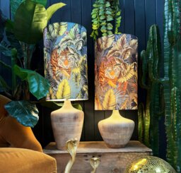 Rackhams Rust Big Cat Velvet Tube Lampshade - thumbnail 4