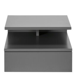 Rackhams Ashlan Bedside Table with 1 Drawer in Grey - 1 - Grey - Manufactured wood - thumbnail 2