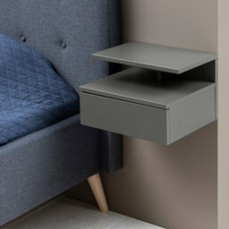 Rackhams Ashlan Bedside Table with 1 Drawer in Grey - 1 - Grey - Manufactured wood - thumbnail 6