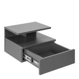 Rackhams Ashlan Bedside Table with 1 Drawer in Grey - 1 - Grey - Manufactured wood - thumbnail 4