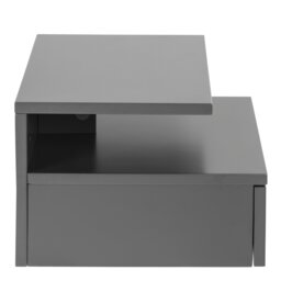 Rackhams Ashlan Bedside Table with 1 Drawer in Grey - 1 - Grey - Manufactured wood - thumbnail 3