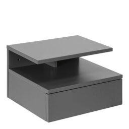 Rackhams Ashlan Bedside Table with 1 Drawer in Grey - 1 - Grey - Manufactured wood - thumbnail 1