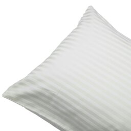 Rackhams 540 Thread Count Satin Stripe Housewife Pillowcases (Pair) - Ivory - One Size - Ivory - 100% Egyptian Cotton - thumbnail 3