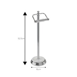 Rackhams Opera White/Chrome Freestanding Toilet Roll Holder - thumbnail 2