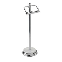 Rackhams Opera White/Chrome Freestanding Toilet Roll Holder - thumbnail 3