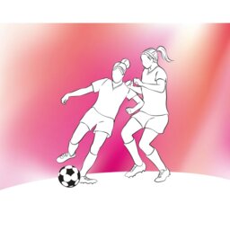 Rackhams Girls Playing Football Wall Mural - Pink - Medium - W300cm x H240cm - thumbnail 2