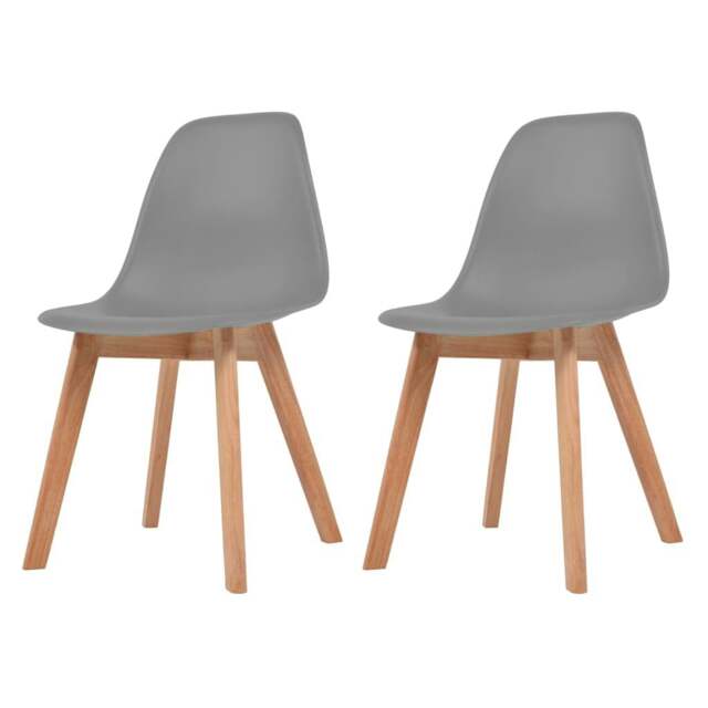 Rackhams Dining Chairs 2 pcs Grey Plastic