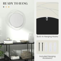 Rackhams Abstract Metal Wire Wall Mirror, with Accessories - Silver - thumbnail 5
