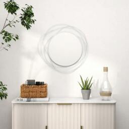 Rackhams Abstract Metal Wire Wall Mirror, with Accessories - Silver - thumbnail 2