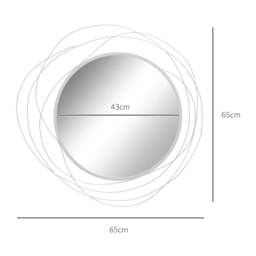Rackhams Abstract Metal Wire Wall Mirror, with Accessories - Silver - thumbnail 3