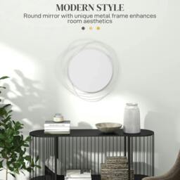 Rackhams Abstract Metal Wire Wall Mirror, with Accessories - Silver - thumbnail 4