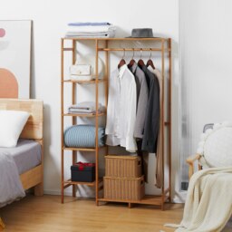 Rackhams Wooden 6 Tier Open Wardrobe - thumbnail 3