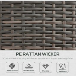 Rackhams 2 Seater Double Rattan Sun Lounger Recliner Day Bed Wicker Weaver Sofa - Cream - Rattan - 197L x 130W x (52-97)H (cm) - thumbnail 4