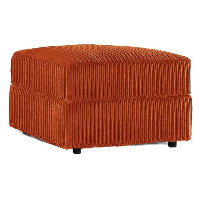 Rackhams Luxor / Ferguson / Delta Jumbo Cord Footstool - Orange - image 1