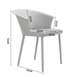 Rackhams Livingandhome Modern Gray Plastic Chairs, Set of Four, Durable and Lightweight - Black - thumbnail 6