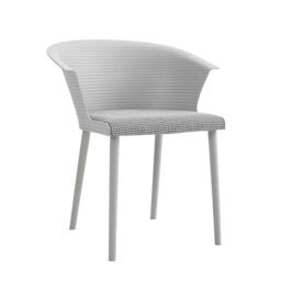 Rackhams Livingandhome Modern Gray Plastic Chairs, Set of Four, Durable and Lightweight - Black - thumbnail 4
