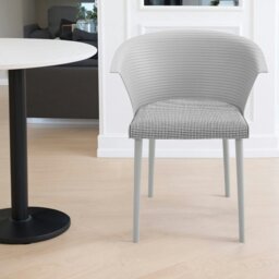 Rackhams Livingandhome Modern Gray Plastic Chairs, Set of Four, Durable and Lightweight - Black - thumbnail 3