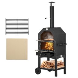Rackhams Charcoal Tall Ovan Pizza Maker BBQ Grill Outdoor Picnic w/ Thermometer - thumbnail 2