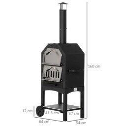 Rackhams Charcoal Tall Ovan Pizza Maker BBQ Grill Outdoor Picnic w/ Thermometer - thumbnail 3