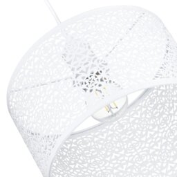 Rackhams Ornate Moroccan Style Decorated White Gloss Metal Pendant Lamp Shade 25cm x 15cm - thumbnail 4