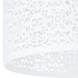 Rackhams Ornate Moroccan Style Decorated White Gloss Metal Pendant Lamp Shade 25cm x 15cm - thumbnail 3