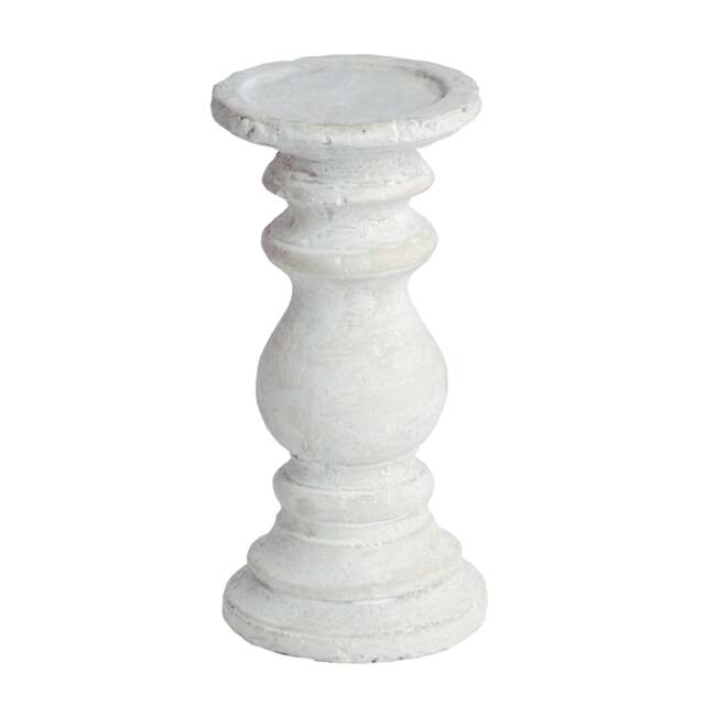 Rackhams Stone Effect Candle Holder - Cream - Cream - 20cm x 10cm x 10cm - 100% Mixed - image 1