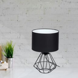 Rackhams Colin Black Table Lamp 1XE27 Hand Made Matt Black Cage Style Lamps Creating Industrial Chic - thumbnail 4