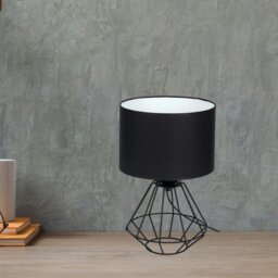 Rackhams Colin Black Table Lamp 1XE27 Hand Made Matt Black Cage Style Lamps Creating Industrial Chic - thumbnail 2