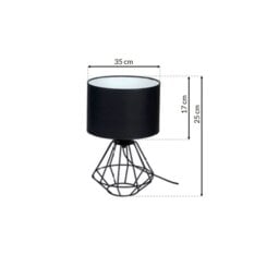 Rackhams Colin Black Table Lamp 1XE27 Hand Made Matt Black Cage Style Lamps Creating Industrial Chic - thumbnail 6