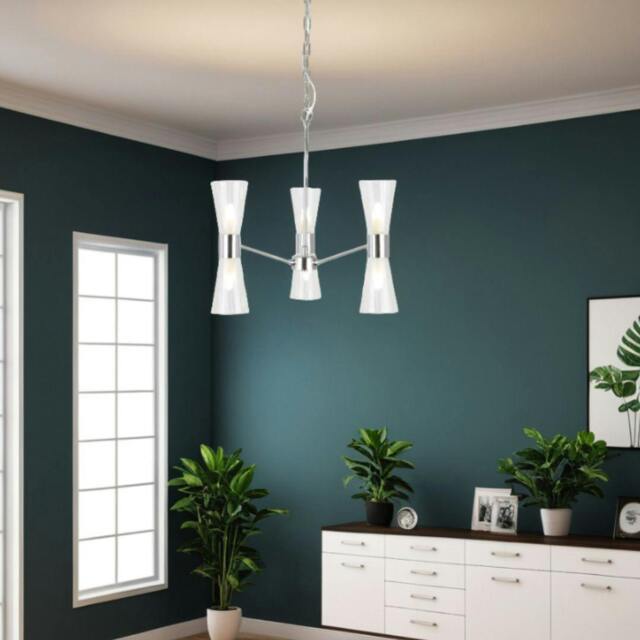 Rackhams HERRERA 6 LIGHT POLISHED CHROME PENDANT CEILING LIGHT - image 1