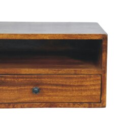 Rackhams Solid Wood Lunar 2 Drawer Chestnut Wall Mounted Media Unit - thumbnail 5