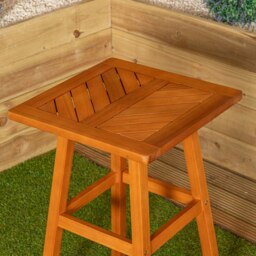 Rackhams 73 x 45cm Outdoor Kapalua Wooden Slatted Garden Side Table - thumbnail 4